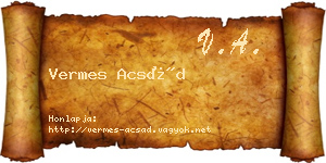Vermes Acsád névjegykártya